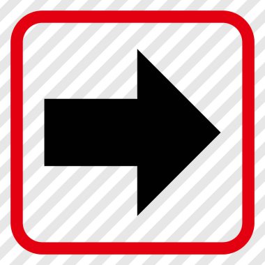 Ok sağ vektör simgesi bir çerçeve içinde