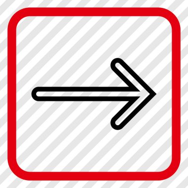 Ok sağ vektör simgesi bir çerçeve içinde