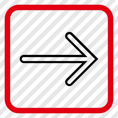 Ok sağ vektör simgesi bir çerçeve içinde