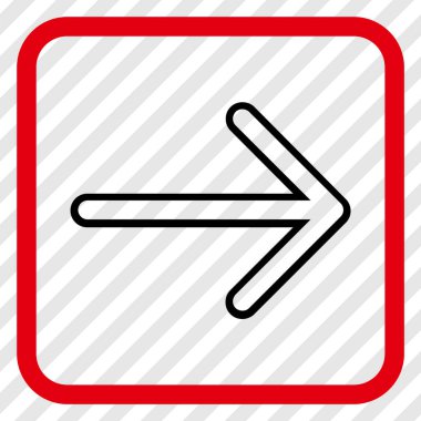 Ok sağ vektör simgesi bir çerçeve içinde