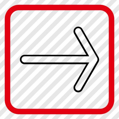 Ok sağ vektör simgesi bir çerçeve içinde