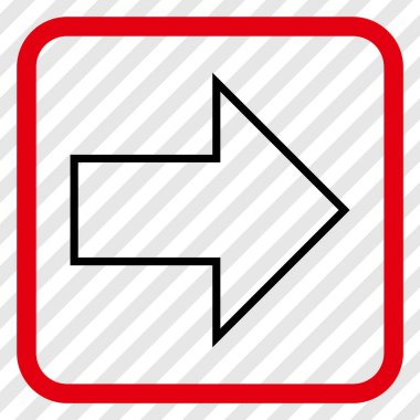 Ok sağ vektör simgesi bir çerçeve içinde