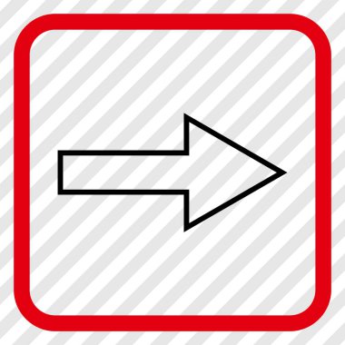 Ok sağ vektör simgesi bir çerçeve içinde