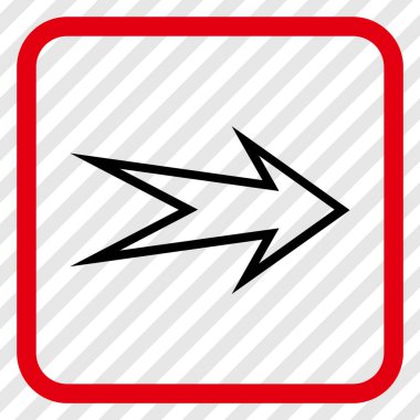 Ok sağ vektör simgesi bir çerçeve içinde