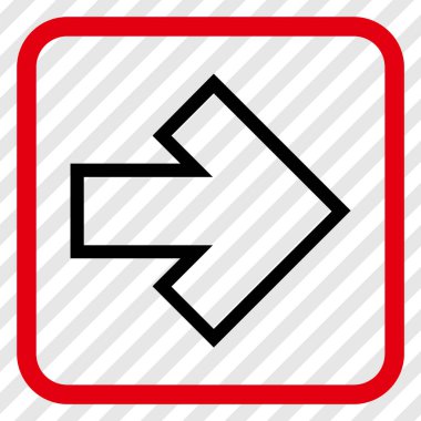 Ok sağ vektör simgesi bir çerçeve içinde