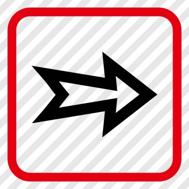 Ok sağ vektör simgesi bir çerçeve içinde