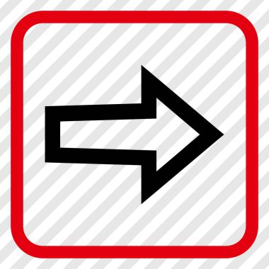 Ok sağ vektör simgesi bir çerçeve içinde