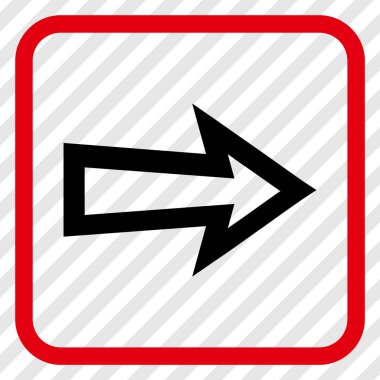 Ok sağ vektör simgesi bir çerçeve içinde