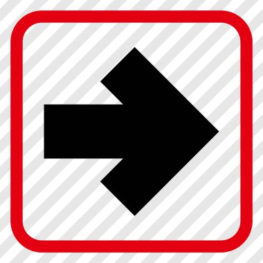 Ok sağ vektör simgesi bir çerçeve içinde