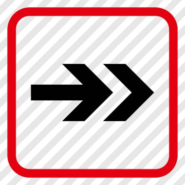 Ok sağ vektör simgesi bir çerçeve içinde