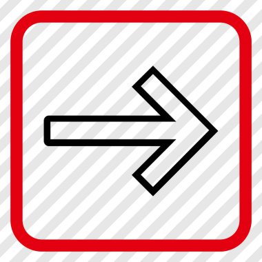 Ok sağ vektör simgesi bir çerçeve içinde