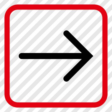 Ok sağ vektör simgesi bir çerçeve içinde