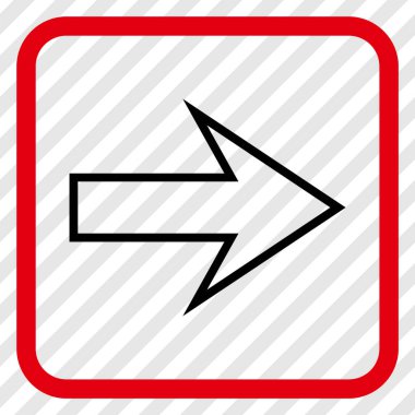 Ok sağ vektör simgesi bir çerçeve içinde