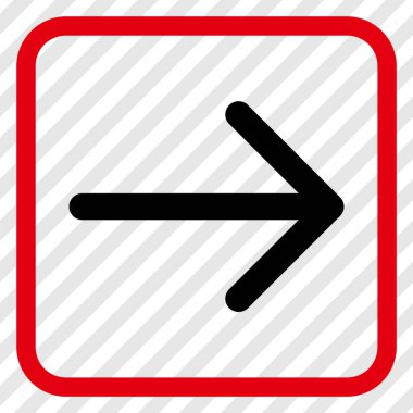 Ok sağ vektör simgesi bir çerçeve içinde