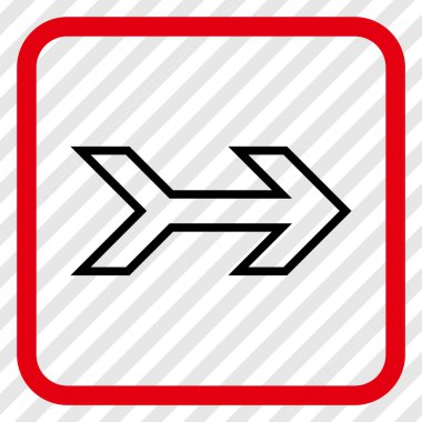 Ok sağ vektör simgesi bir çerçeve içinde