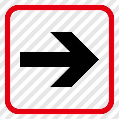 Ok sağ vektör simgesi bir çerçeve içinde