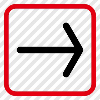 Ok sağ vektör simgesi bir çerçeve içinde