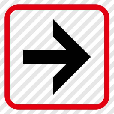 Ok sağ vektör simgesi bir çerçeve içinde