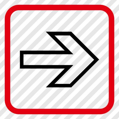 Ok sağ vektör simgesi bir çerçeve içinde