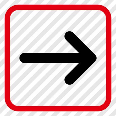 Ok sağ vektör simgesi bir çerçeve içinde