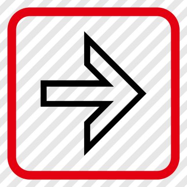 Ok sağ vektör simgesi bir çerçeve içinde