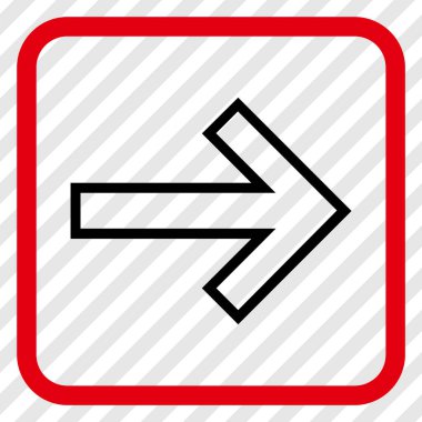 Ok sağ vektör simgesi bir çerçeve içinde