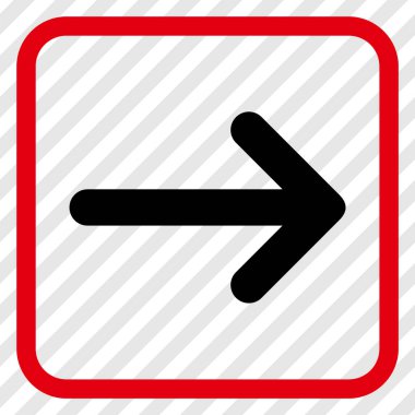 Ok sağ vektör simgesi bir çerçeve içinde