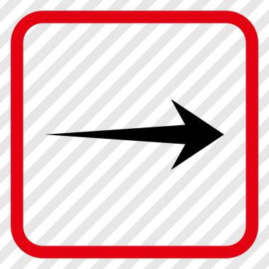 Ok sağ vektör simgesi bir çerçeve içinde