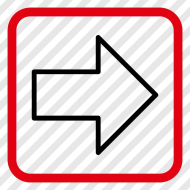 Ok sağ vektör simgesi bir çerçeve içinde