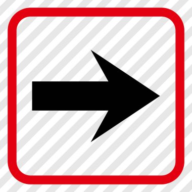 Ok sağ vektör simgesi bir çerçeve içinde