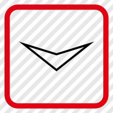 Vektör simgesi bir çerçeve içinde aşağı ok ucu