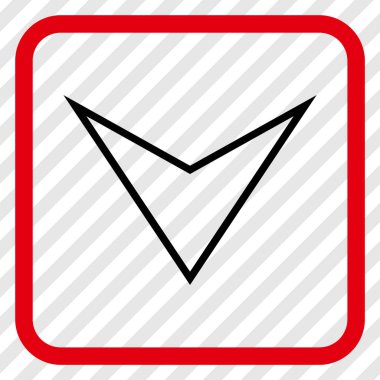 Vektör simgesi bir çerçeve içinde aşağı ok ucu