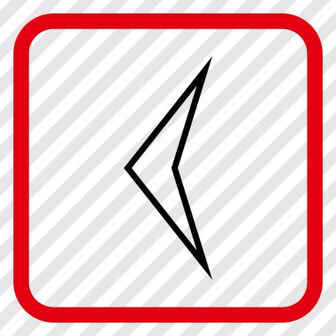 Ok ucu sol vektör simgesi bir çerçeve içinde