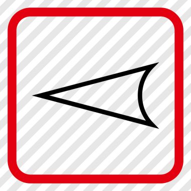 Ok ucu sol vektör simgesi bir çerçeve içinde