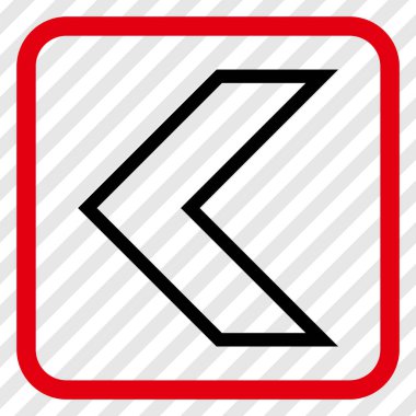 Ok ucu sol vektör simgesi bir çerçeve içinde