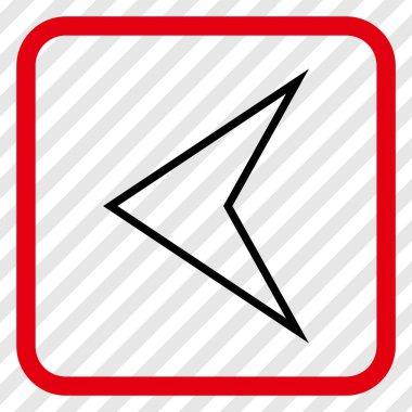 Ok ucu sol vektör simgesi bir çerçeve içinde