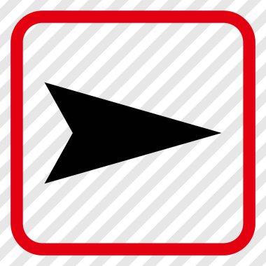 Ok ucu doğru vektör simgesi bir çerçeve içinde