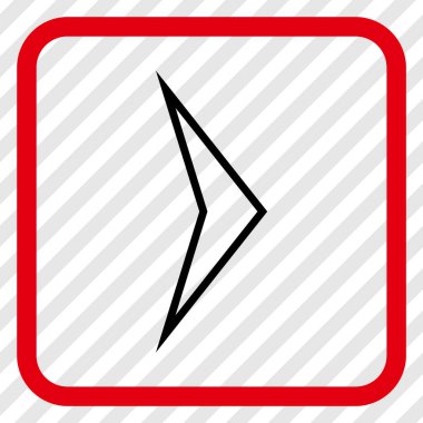 Ok ucu doğru vektör simgesi bir çerçeve içinde