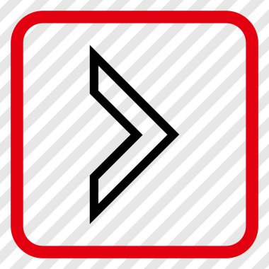 Ok ucu doğru vektör simgesi bir çerçeve içinde