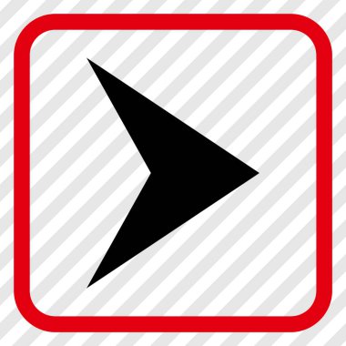 Ok ucu doğru vektör simgesi bir çerçeve içinde