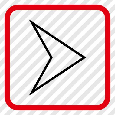 Ok ucu doğru vektör simgesi bir çerçeve içinde