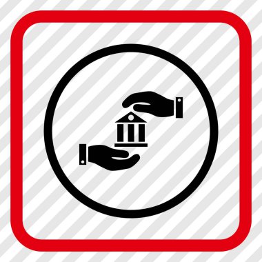 Banka hizmet vektör simgesi bir çerçeve içinde