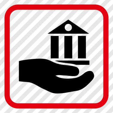 Banka hizmet vektör simgesi bir çerçeve içinde