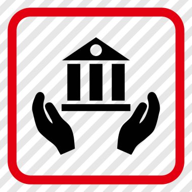 Banka hizmet vektör simgesi bir çerçeve içinde