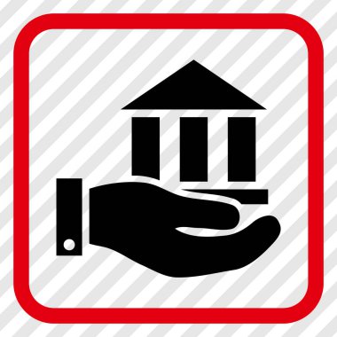 Banka hizmet vektör simgesi bir çerçeve içinde