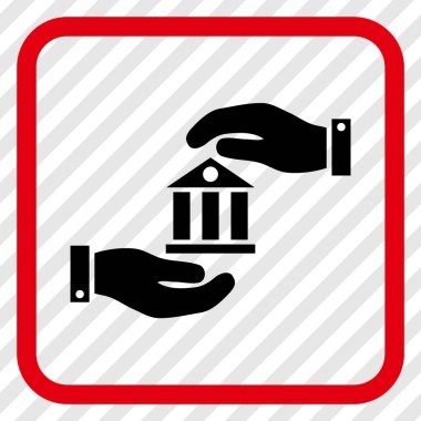 Banka hizmet vektör simgesi bir çerçeve içinde