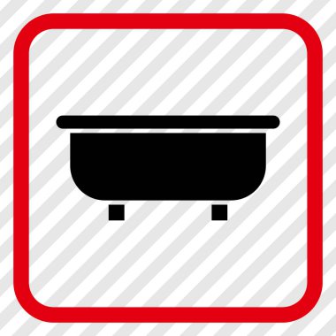 Küvet vektör simgesi bir çerçeve içinde