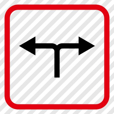 Vektör simgesi bir çerçeve içinde çatallanma oklar sol sağ