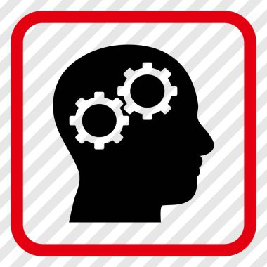 Beyin Gears vektör simgesi bir çerçeve içinde
