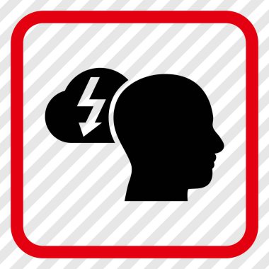 Beyin fırtınası vektör simgesi bir çerçeve içinde